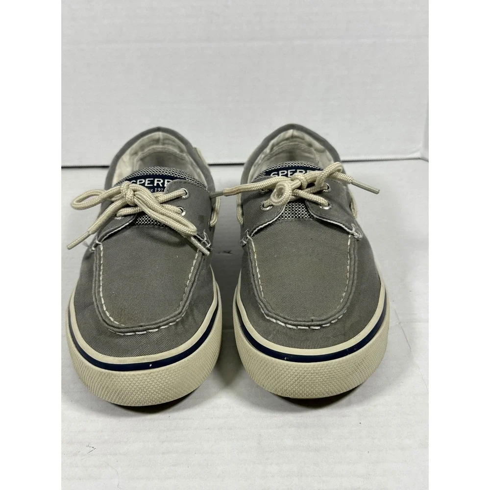 Sperry Top-Sider Bahama II Mens Grey Canvas Boat Shoes Sneakers 0772830 Size 9